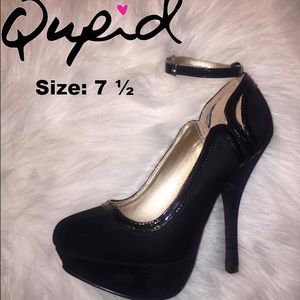 STILL AVAILABLE- Qupid Black Pumps with Strap